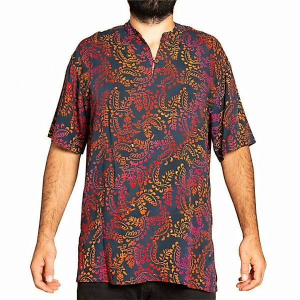 PANASIAM Hawaiihemd Kurzarmhemd Wachsbatik Herren Hemd in lebendigen Muster günstig online kaufen