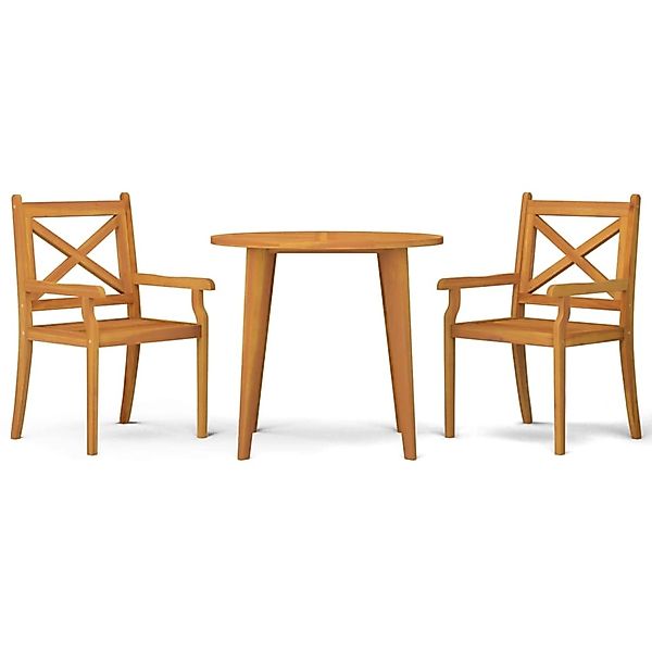 vidaXL Garten-Essgruppe 3-tlg. Garten-Essgruppe Massivholz, (2-tlg) günstig online kaufen