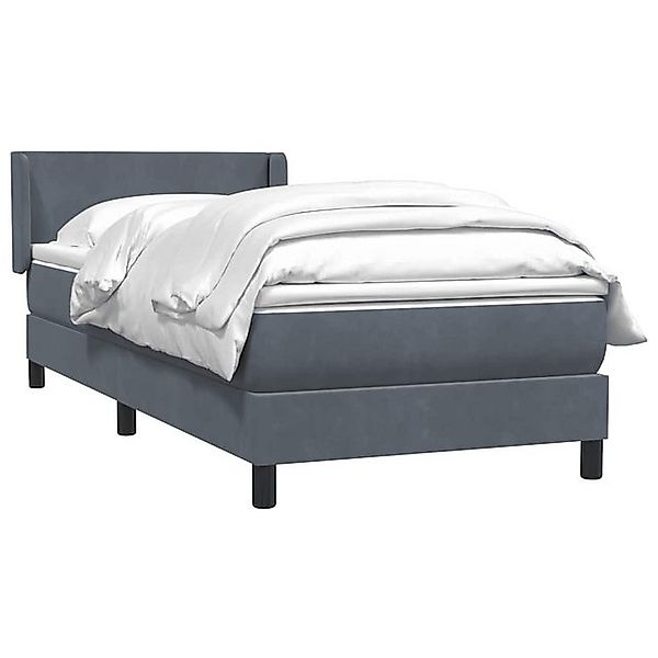 vidaXL Bett Boxspringbett mit Matratze Dunkelgrau 100x220 cm Samt günstig online kaufen