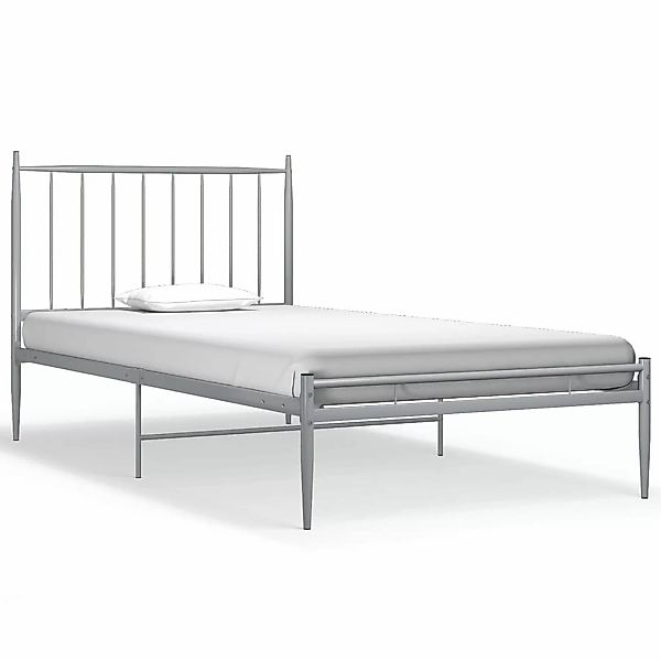 Bett Grau Metall 100x200 Cm günstig online kaufen