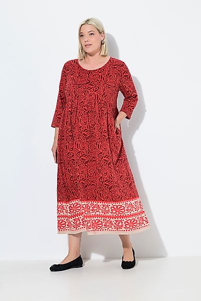 Ulla Popken Maxikleid Jerseykleid A-Linie Rundhals günstig online kaufen