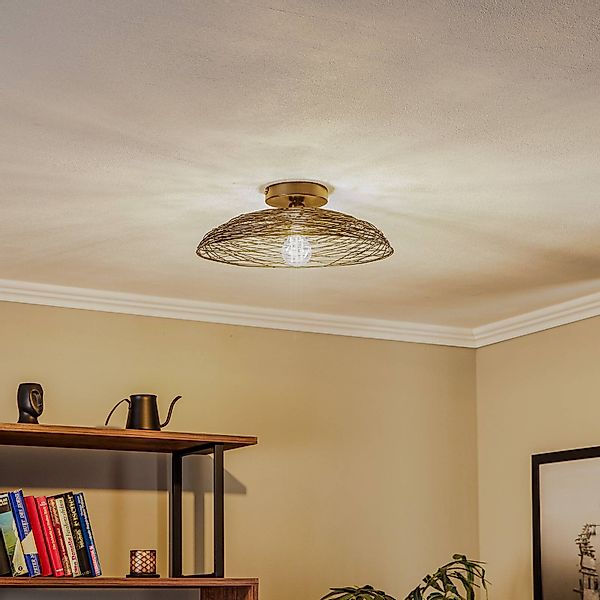 Lindby Deckenleuchte Thorian, schwarz, Eisen, Ø 40 cm, E27 günstig online kaufen