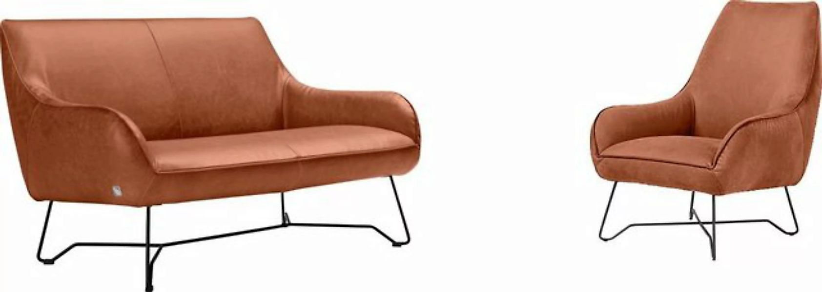 Egoitaliano Polstergarnitur Namy, Set aus 2-Sitzer und Sessel, edles Metall günstig online kaufen