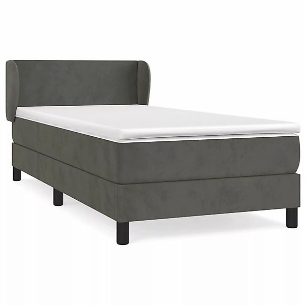 vidaXL Boxspringbett mit Matratze Dunkelgrau 100x200 cm Samt1398207 günstig online kaufen