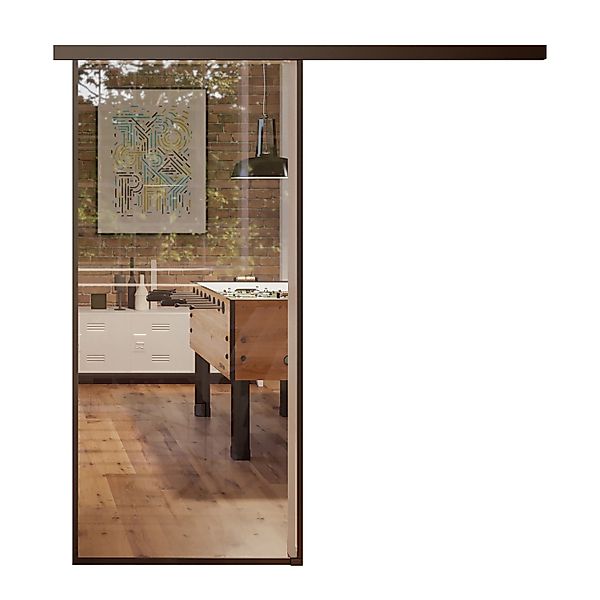 Skyscope Portal Schiebetür-Set Slimwork Klarglas 106 cm x 206 cm günstig online kaufen