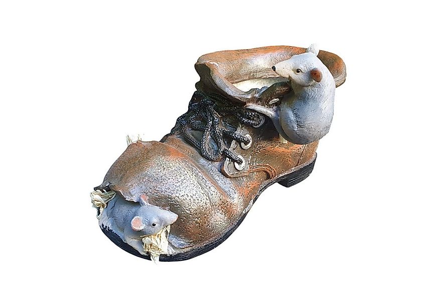Aspinaworld Gartenfigur Pflanzschuh zum bepflanzen mit Maus im Schuh 13 cm günstig online kaufen