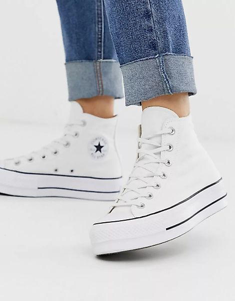 Converse – Chuck Taylor Hi Lift – Weiße Plateau-Sneaker günstig online kaufen