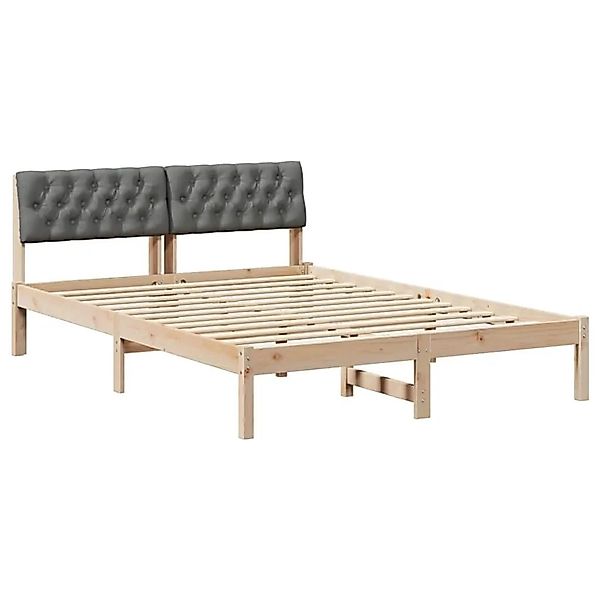 vidaXL Bettgestell Braun und Dunkelgrau 135 x 190 cm Massivholz Kiefer 8786 günstig online kaufen