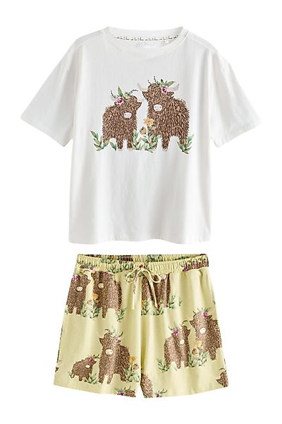 Next Pyjama Kurzarm-Schlafanzug, Hochlandrind Hamish (2 günstig online kaufen