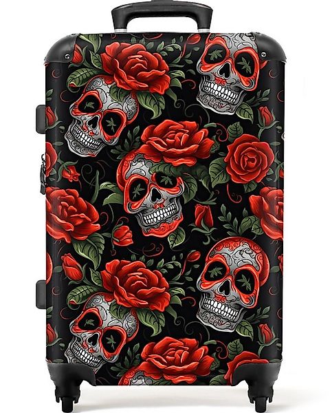 NoBoringSuitcases.com© Hartschalen-Trolley mit leuchtende Räder - Totenkopf günstig online kaufen