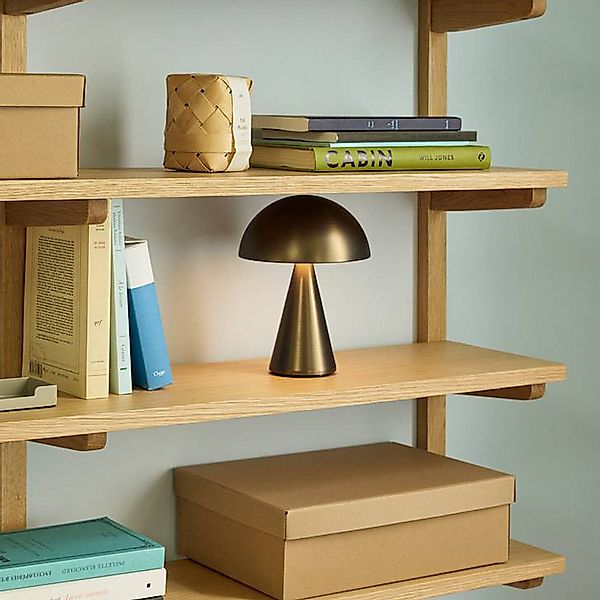 HÜBSCH LED-Akku-Tischlampe Mush, messing brüniert, Höhe 20cm günstig online kaufen