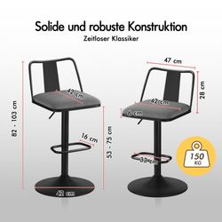 ALFORDSON Barhocker Set aus 2 gepolsterten günstig online kaufen