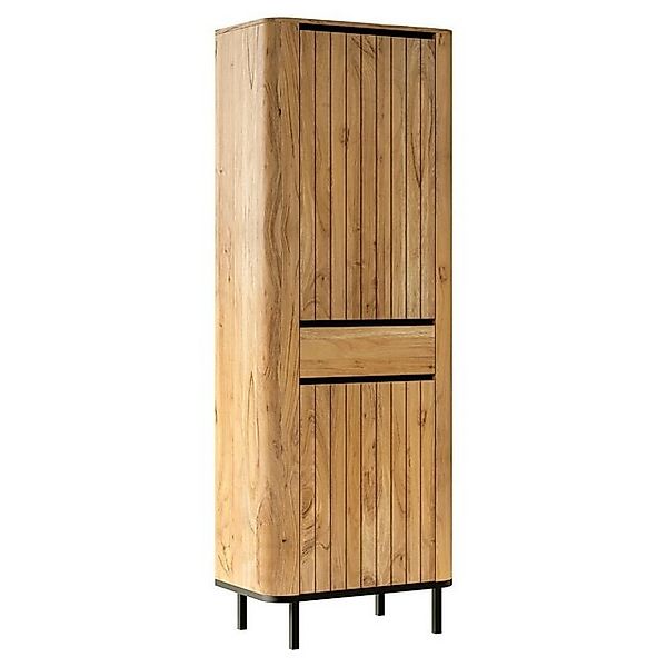 Quadrato Garderobenschrank CURVE, B 71 cm, H 200 cm, Akazie teilmassiv, mit günstig online kaufen