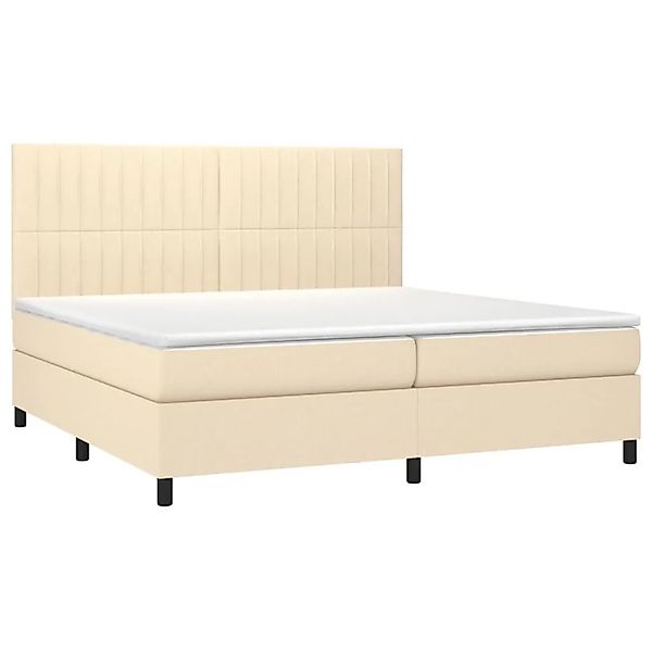 vidaXL Boxspringbett mit Matratze & LED Creme 200x200 cm Stoff 3135066 günstig online kaufen