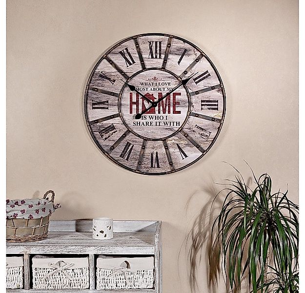 Melko Wanduhr XXL Designer Wanduhr aus Holz in Braun Analog Deko Groß Küche günstig online kaufen