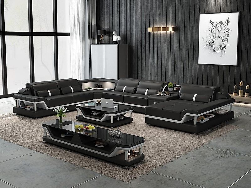 JVmoebel Ecksofa Sofa mit USB Wohnlandschaft U-Form Couch Polster Garnitur günstig online kaufen