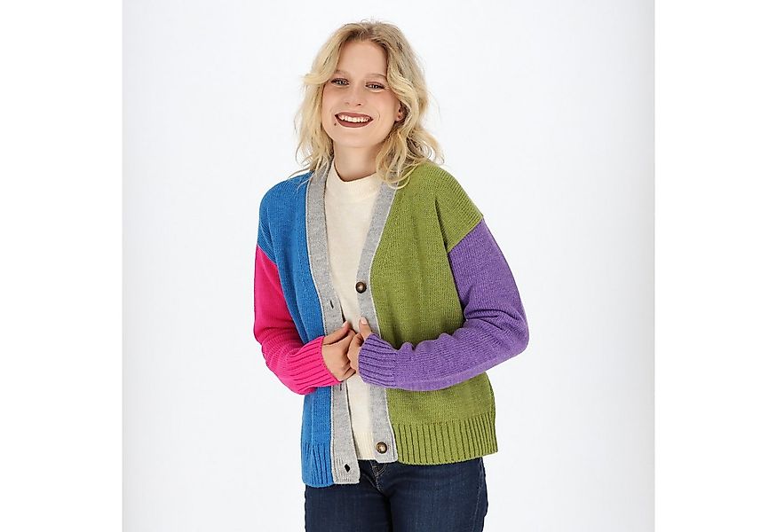 halsüberkopf Accessoires Cardigan Color Block aus hochwertigem Wollmix! günstig online kaufen