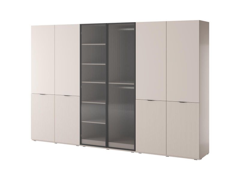 Compleo Kleiderschrank 6-Türen, gerifflete Front, geräumig günstig online kaufen