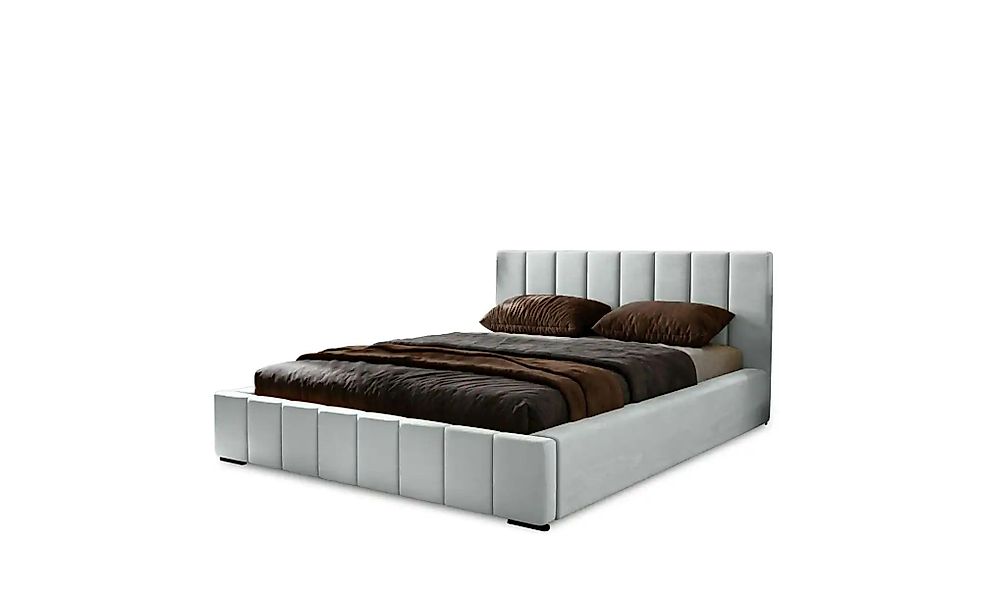 Polsterbett mit Stauraum  Nelia ¦ silber ¦ Maße (cm): B: 195 H: 100 Betten günstig online kaufen