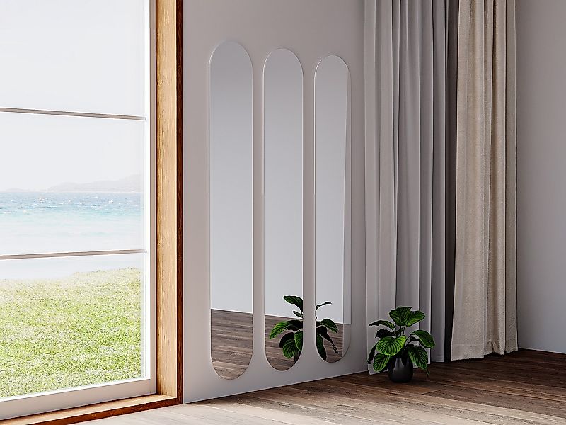 Wandspiegel oval 3er-Set - 30 x 175 cm - KANXI günstig online kaufen