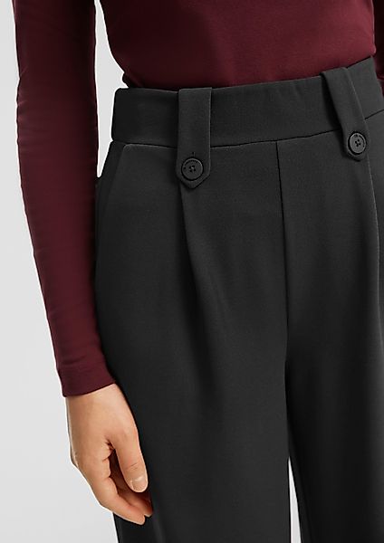 QS Stoffhose Wide-Leg Hose aus Interlockjersey günstig online kaufen