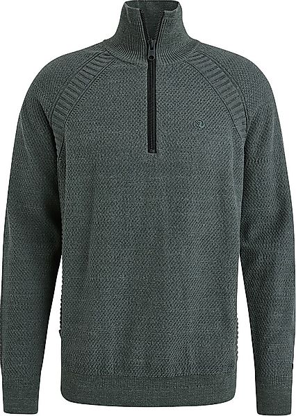 Cast Iron Knitted Half Zip Pullover Grün - Größe S günstig online kaufen