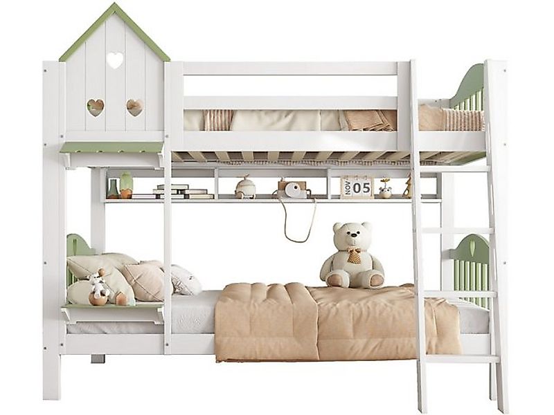 SeedWave Etagenbett Hausbett Zwilling Stockbett mit Ablagen und 4-Stufige L günstig online kaufen