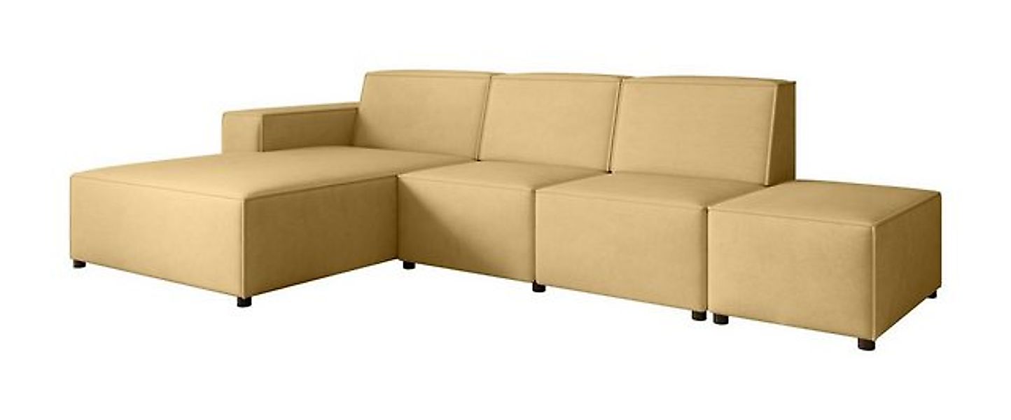 Beautysofa Ecksofa mit Hocker PEDRO L, Inklusive Hocker, breite Ottomane, F günstig online kaufen