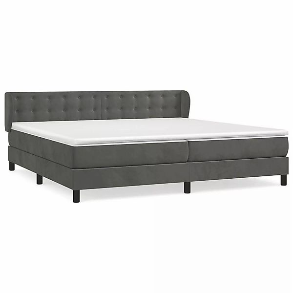 vidaXL Boxspringbett mit Matratze Dunkelgrau 200x200 cm Samt1372386 günstig online kaufen
