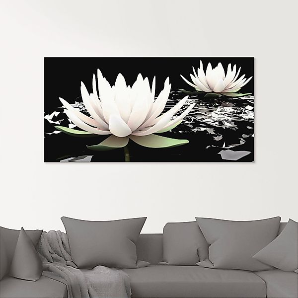 Artland Glasbild "Zwei Lotusblumen auf dem Wasser" 1 Stk. tlg. in verschied günstig online kaufen