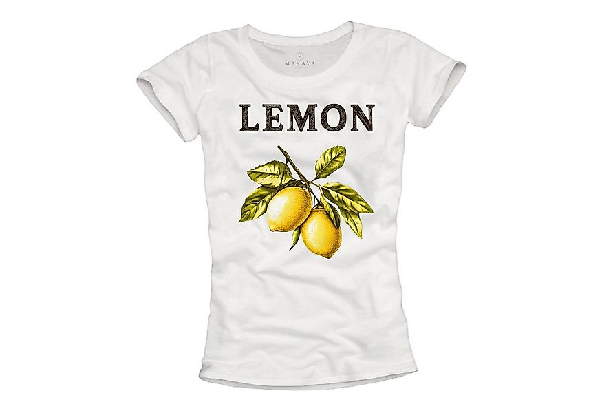 MAKAYA Print-Shirt Damen Zitrone Lemon Motiv Zitronengelb Modisch Elegant B günstig online kaufen