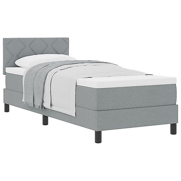 vidaXL Bett Boxspringbett mit Matratze Hellgrau 80x200 cm Stoff (1-tlg) günstig online kaufen