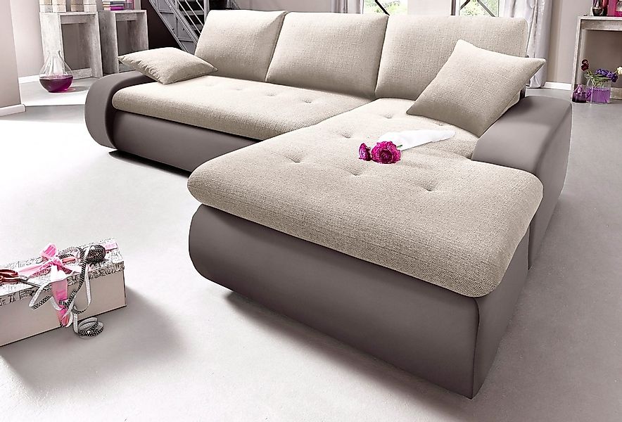TRENDMANUFAKTUR Ecksofa »Indie, modern und bequem, Materialmix, OTTOs Choic günstig online kaufen