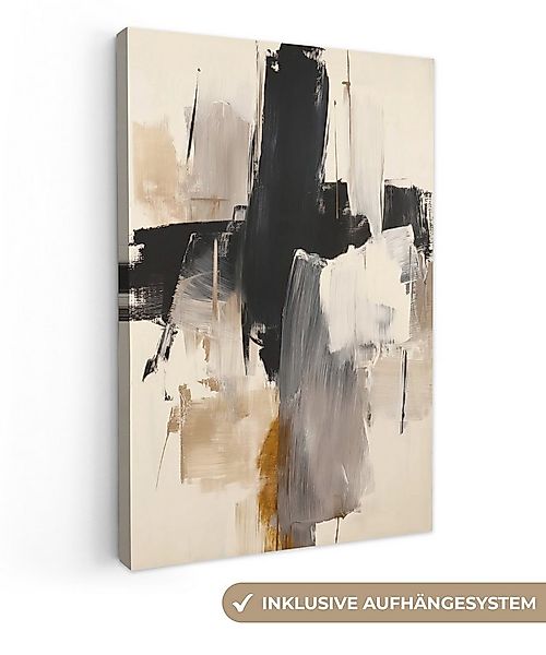 OneMillionCanvasses® Leinwandbild Pinselstriche - Grob - Abstrakt - Beige, günstig online kaufen