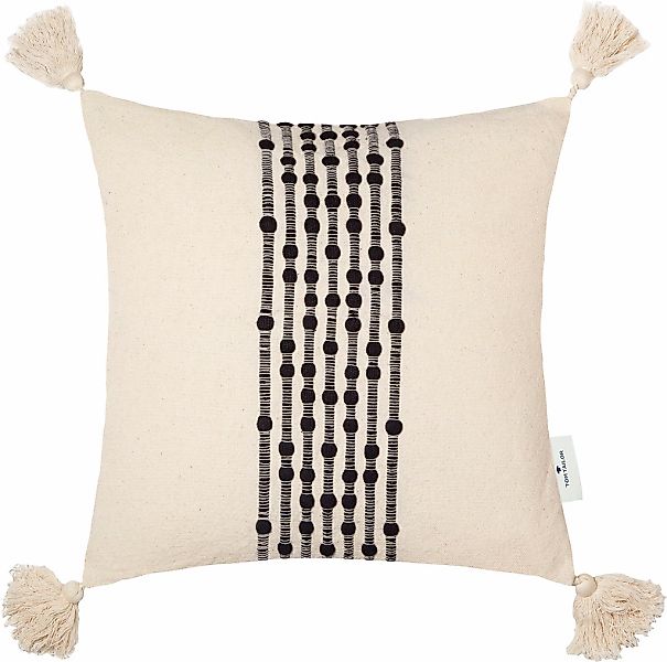 TOM TAILOR HOME Dekokissen "Knot Lines" mit trendigen Quasten, Kissenhülle günstig online kaufen
