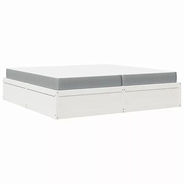 vidaXL Bett Bett mit Matratze Weiß 200x200 cm Massivholz Kiefer günstig online kaufen