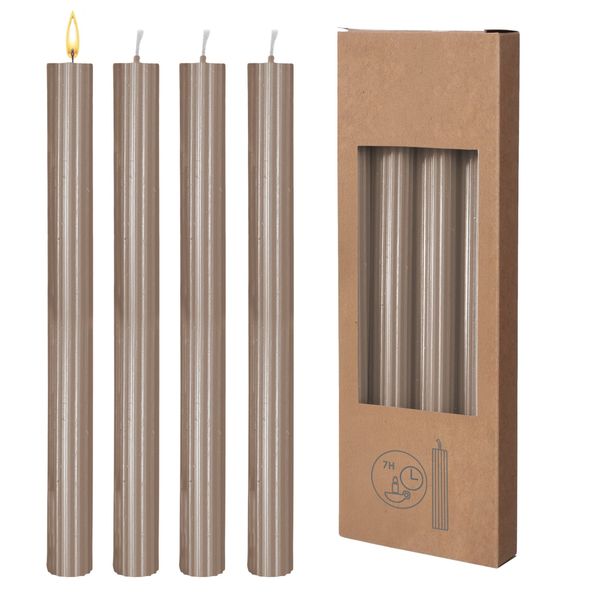 Spetebo Tafelkerze Echtwachs Stabkerzen geriffelt 8er günstig online kaufen