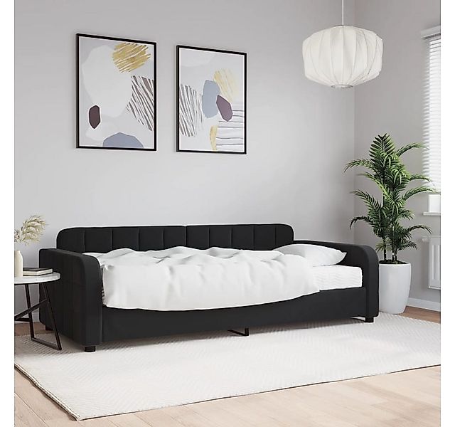 vidaXL Bett, Tagesbett mit Matratze Schwarz 90x200 cm Samt günstig online kaufen