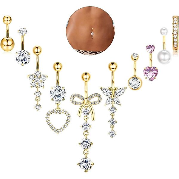 YADOCA Bauchnabelpiercing-Set 10 Stk. 14G Bauchnabelpiercing günstig online kaufen