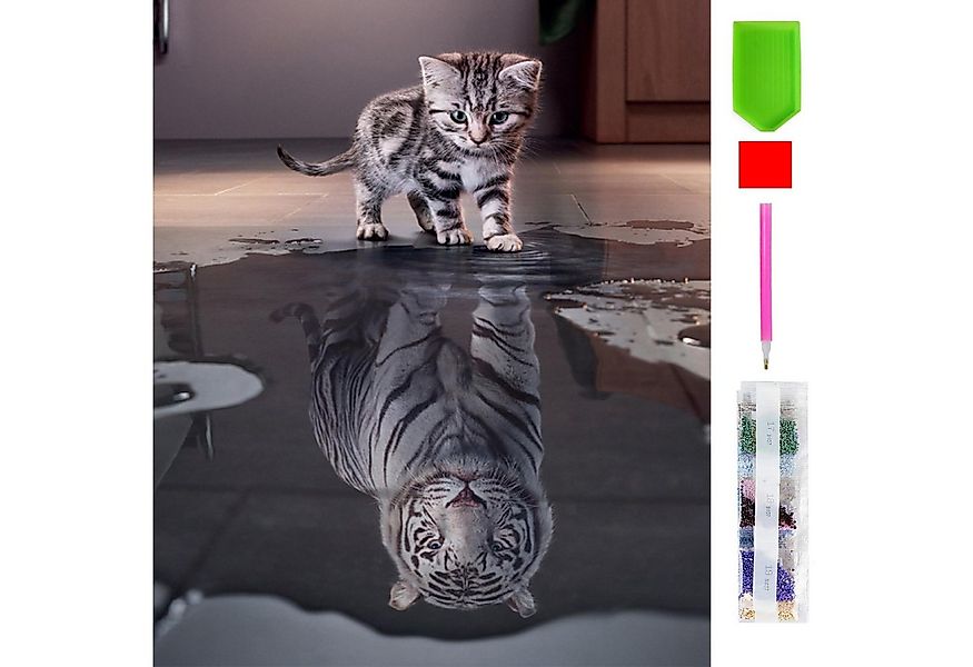 LA CUTE Malen nach Zahlen 5d Diamond Painting Tiger Katze Malen nach Zahlen günstig online kaufen