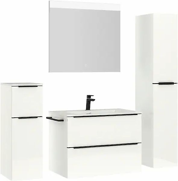 nobilia® Badmöbel-Set »Levere« vormontiert, mit Soft-Close, 4 Stk. tlg. günstig online kaufen