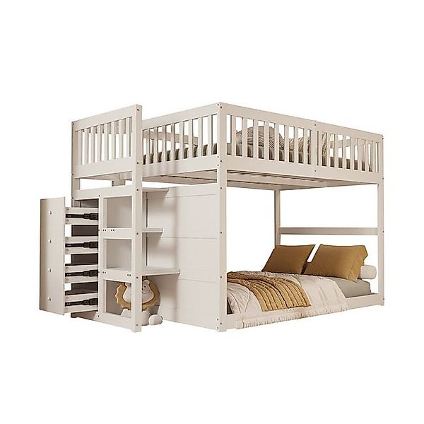 OKWISH Etagenbett Kinderbett Holzbett Gästebett Stauraumbett (mit hohem Zau günstig online kaufen