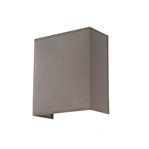 Licht-Erlebnisse Wandlampe Up Down 24 cm Hoch Stoff Metall E27 Taupe günstig online kaufen