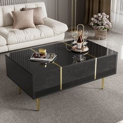 STILVORA Sideboard Hochglanz-Couchtisch mit Stauraum Beistelltisch günstig online kaufen
