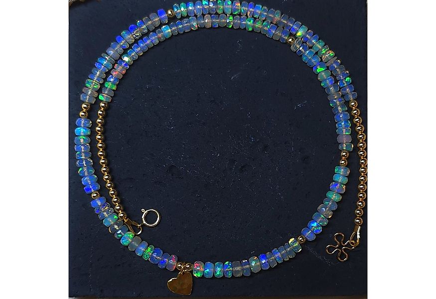 GOLDEN Perlenkette Äthiopische Opal Halskette, Opal Perlen Schmuck, Feuerop günstig online kaufen