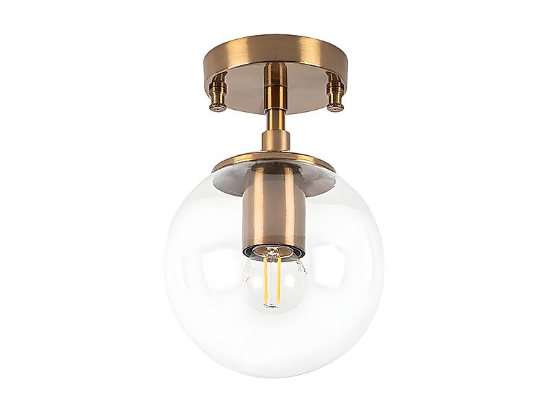 Deckenlampe Atmaca 10215, goldfarben antik, Glas klar Ø 15cm günstig online kaufen