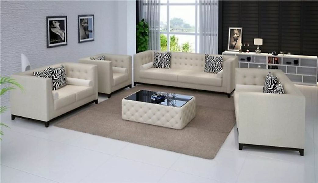 JVmoebel Sofa Rote Chesterfield Sofagarnitur Sofa Couchen Couch 3tlg Sessel günstig online kaufen