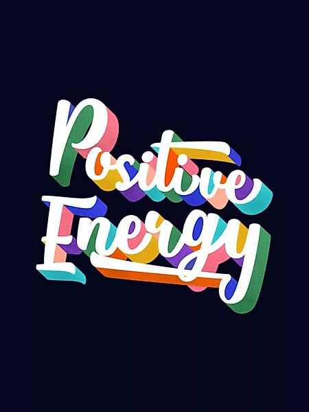 Poster / Leinwandbild - Positive Energy- Typography günstig online kaufen