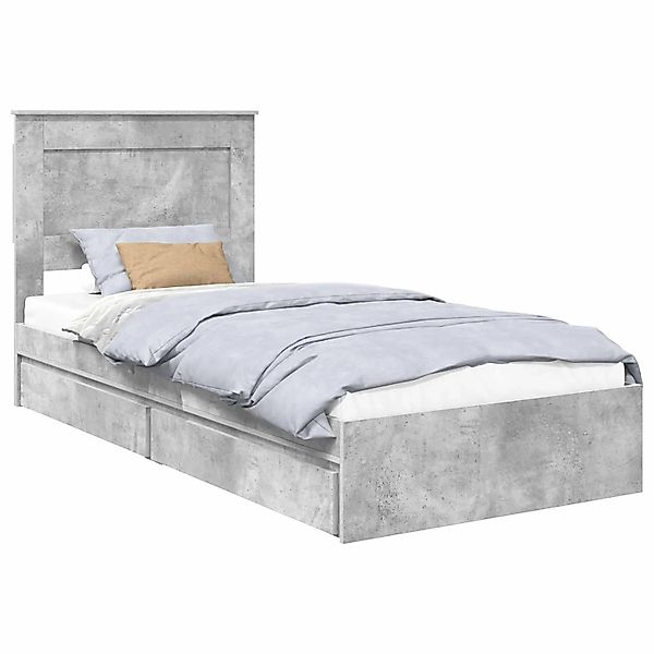vidaXL Stauraumbett Betongrau 90 x 190 cm Holzwerkstoff 3410271 günstig online kaufen