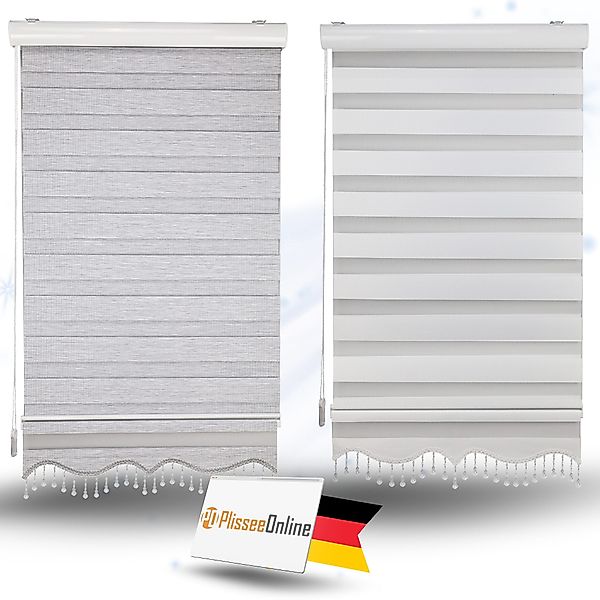 Doppelrollo Doppelrollo mit Kassette Weiß Grau Höhe 250/200 cm mit und ohne günstig online kaufen